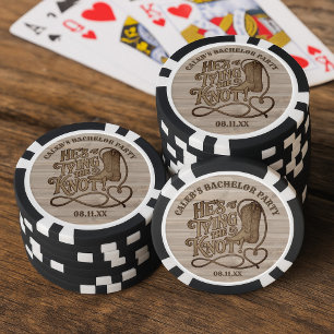 Hij Krijgt de Knoop Aan Rustieke Cowboy Bachelorfe Poker Chips