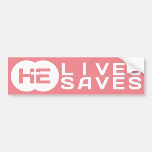 HIJ leeft van hem en redt hem | Kruis | Jezus Bumpersticker (Voorkant)