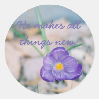 Hij maakt alles nieuw ronde sticker