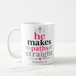 Hij maakt paden recht Christelijke Aanmoediging Koffiemok