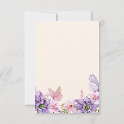 Hij maakt vlinders in mijn buik Wildflowers Bridal Bedankkaart (Achterkant)