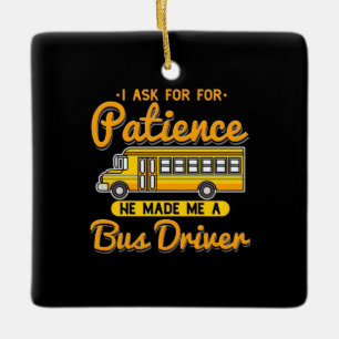 Hij maakte me een buschauffeur keramisch ornament