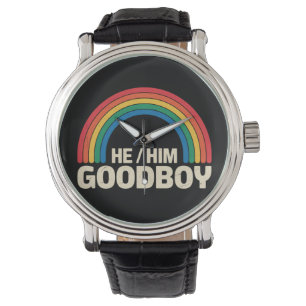 Hij noemde hem een goede jongen Rainbow LGBTQ Gay  Horloge