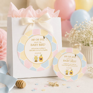 Hij of Zij Baby Bij Geboorte Aankondiging Ronde Sticker