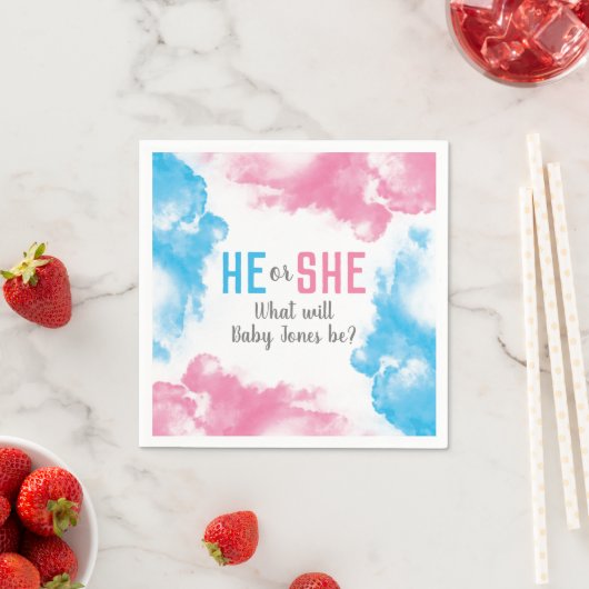 Hij of zij Baby gender openbaren rookbom blauw roz Servet (Insitu)