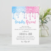 Hij of zij Ballon Gender Reopenbaart Uitnodiging (Staand voorkant)