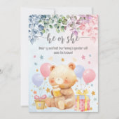 Hij of zij Beer-y opgewonden gender onthullen Baby Kaart (Voorkant)