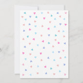 Hij of Zij Blauwe Roze Harten Geslacht Reveal Fees Kaart (Achterkant)