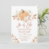 Hij of zij Boho rustieke pompoen Geslacht onthulle Kaart (Staand voorkant)