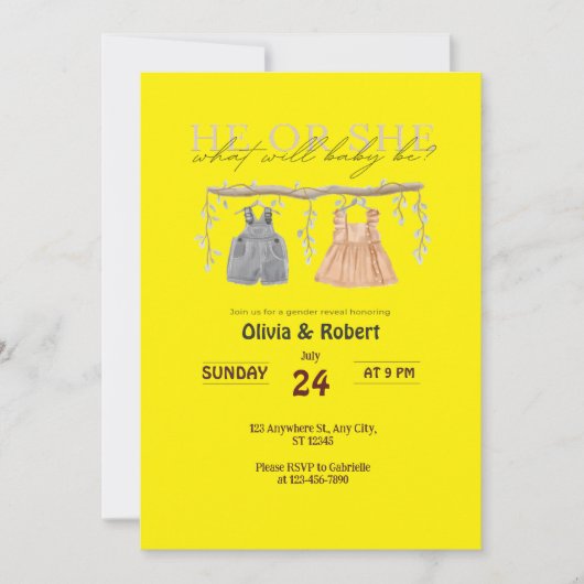 Hij of zij? Een plons van plezier! Roze & Blauwe W Kaart (Voorkant)