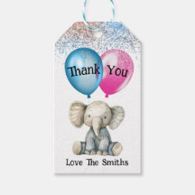 Hij of Zij Gender Reveal Party Dank u Cadeau Label