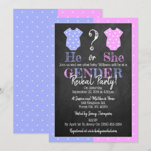Hij of zij? Genderfeest! Baby Shower Kaart