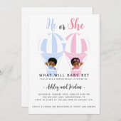 Hij of zij hete luchtballon genderonthulling uitno kaart (Voorkant / Achterkant)