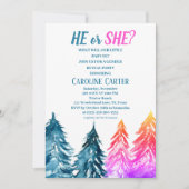 Hij of zij jongen of meisje winter Baby shower Kaart (Voorkant)