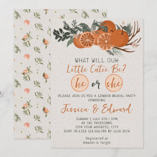 Hij of Zij Kleine Cutie Citrus Oranje Geslacht Ont Kaart