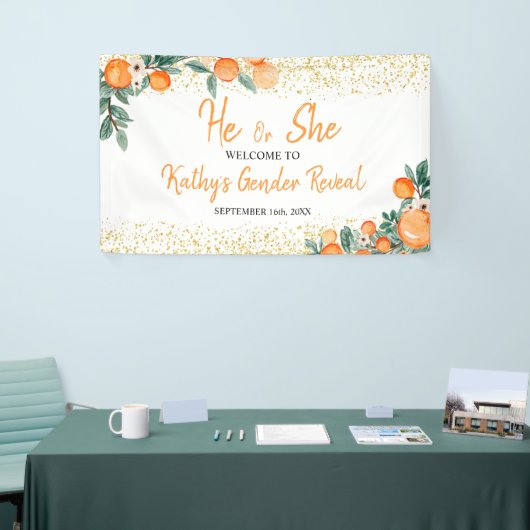 Hij of zij maakt Oranje kleine stropdas bekend Spandoek (Beurs)