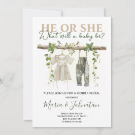 Hij of Zij Neutrale Boho Babykleren Geslacht Revea Kaart