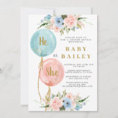 Hij of zij nodigt uit tot genderonthulling kaart (Voorkant)