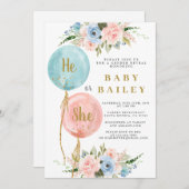 Hij of zij nodigt uit tot genderonthulling kaart (Voorkant / Achterkant)