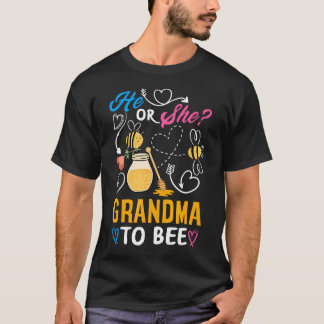 Hij of zij oma om Schattige Gender Reveal Party T-shirt