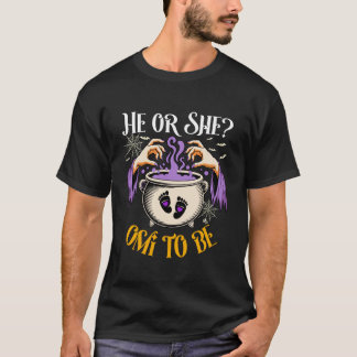 Hij of Zij Omi Wordt Baby Reveal Halloween Kostuum T-shirt