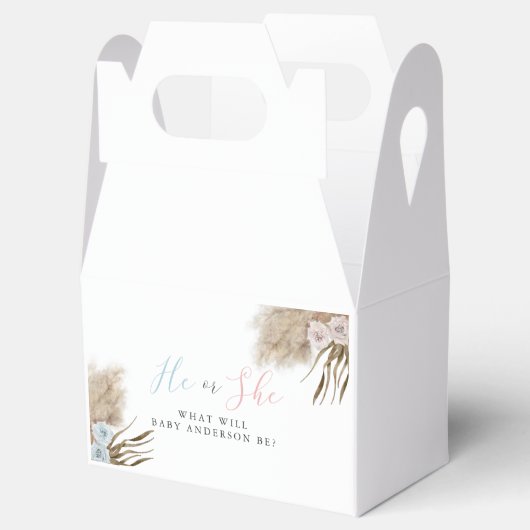 Hij of zij Pampas Grass Gender Reveal Party Bedankdoosjes (Geopend)