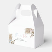 Hij of zij Pampas Grass Gender Reveal Party Bedankdoosjes (Voorkant Zijde)