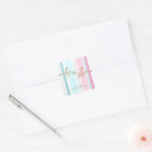 Hij of Zij Pink and Blue Gender Reveal Vierkante Sticker (Envelop)