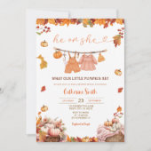 Hij of zij pompoen geslacht onthullen Herfst babyk Kaart (Voorkant)