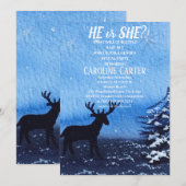 Hij of zij Snowflake Winter Wonderland Baby shower Kaart (Voorkant / Achterkant)