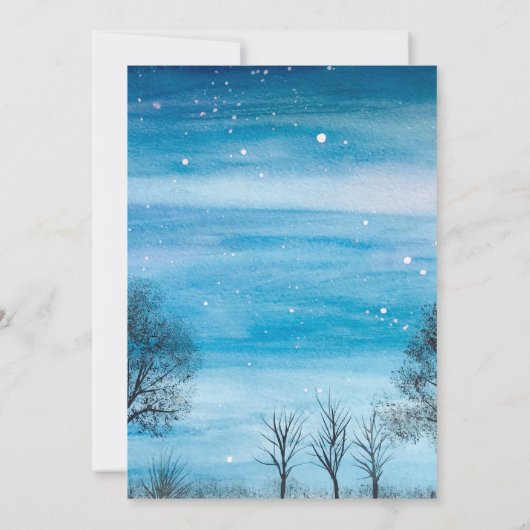 Hij of zij Snowflake Winter Wonderland Baby shower Kaart (Achterkant)