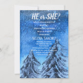 Hij of zij Snowflake Winter Wonderland Baby shower Kaart (Voorkant)