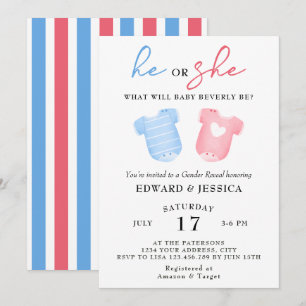 Hij of zij wat zal Baby zijn blauw roze minimaal S Kaart