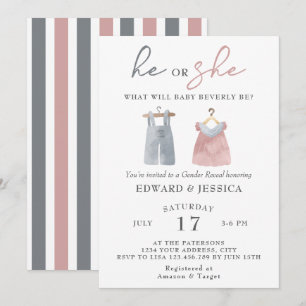 Hij of zij wat zal Baby zijn Waterverf Boho Modern Kaart