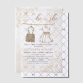 Hij of zij Wildflower Baby kleding Geslacht onthul Vellum Uitnodigingen (Offset (Uitnodiging))