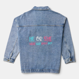Hij of zij zal laten zien wat het gender zal zijn denim jacket