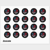 Hij of zij zal onze kleine voetzoeker geslacht zij ronde sticker (Vel)