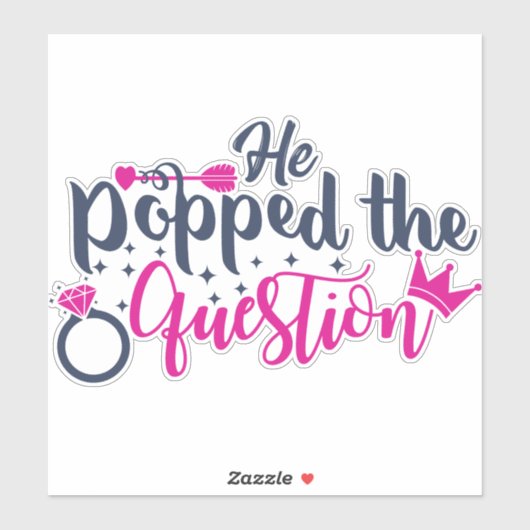 Hij pakte de vraag sticker (Vel)