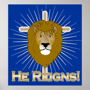 Hij Reigns LION van JUDAH POSTER