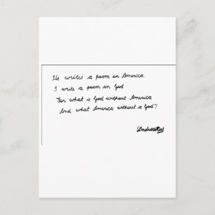 Hij schrijft een gedicht over Amerika Briefkaart