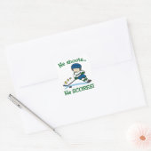 Hij scoort vierkante sticker (Envelop)