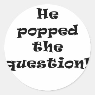 Hij stelde de vraag ronde sticker