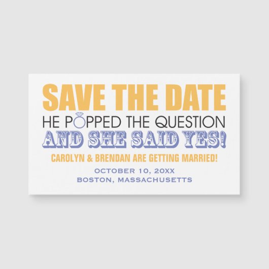 Hij stelde de vraag | Trouwen Bewaar de datum (Voorkant)