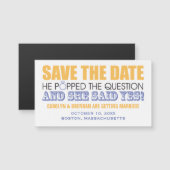 Hij stelde de vraag | Trouwen Bewaar de datum (Voorkant / Achterkant)