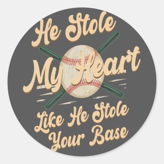 Hij stopte mijn hart alsof hij je basis stopte ronde sticker (Voorkant)