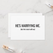 Hij trouwt met me bruidsmeisje met platte Kaart (Voorkant / Achterkant in situ)