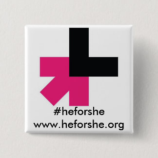 Hij voor haar vierkante button 5,1 cm
