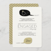 Hij vroeg en ze zei ja! Chic Engagement Party Kaart (Voorkant / Achterkant)