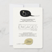 Hij vroeg en ze zei ja! Chic Engagement Party Kaart (Voorkant)