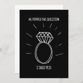 Hij vroeg ten huwelijk en ik zei ja! Verlovingskaa Save The Date (Voorkant / Achterkant)